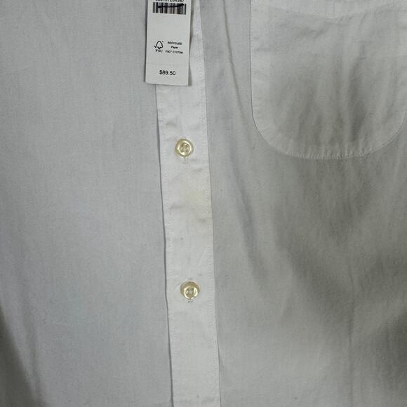 J.Crew Classic Secret Wash Cotton Poplin Shirt Mens M White Button Down BW443 LS - Picture 5 of 9